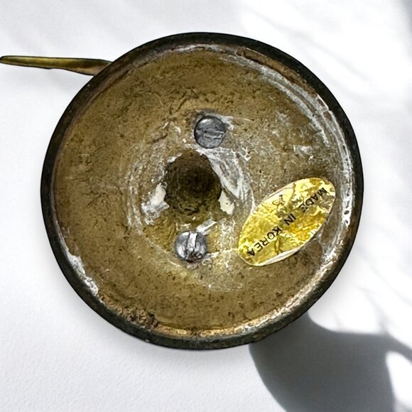 Vintage Brass Crane Bird Figurine 7.5" Tall Made In Korea Mid-Century Modern - Picture 4 of 8